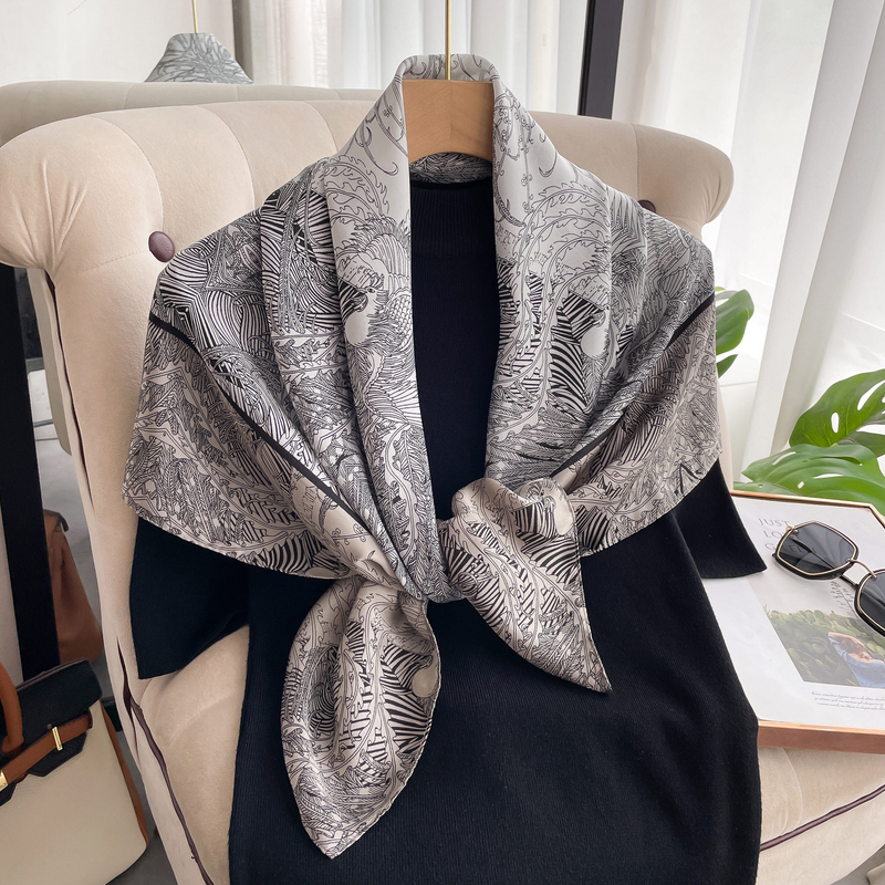 Sciarpa in twill di seta da donna quadrata 90 di nuovo prodotto autunno 2023_voghion.com