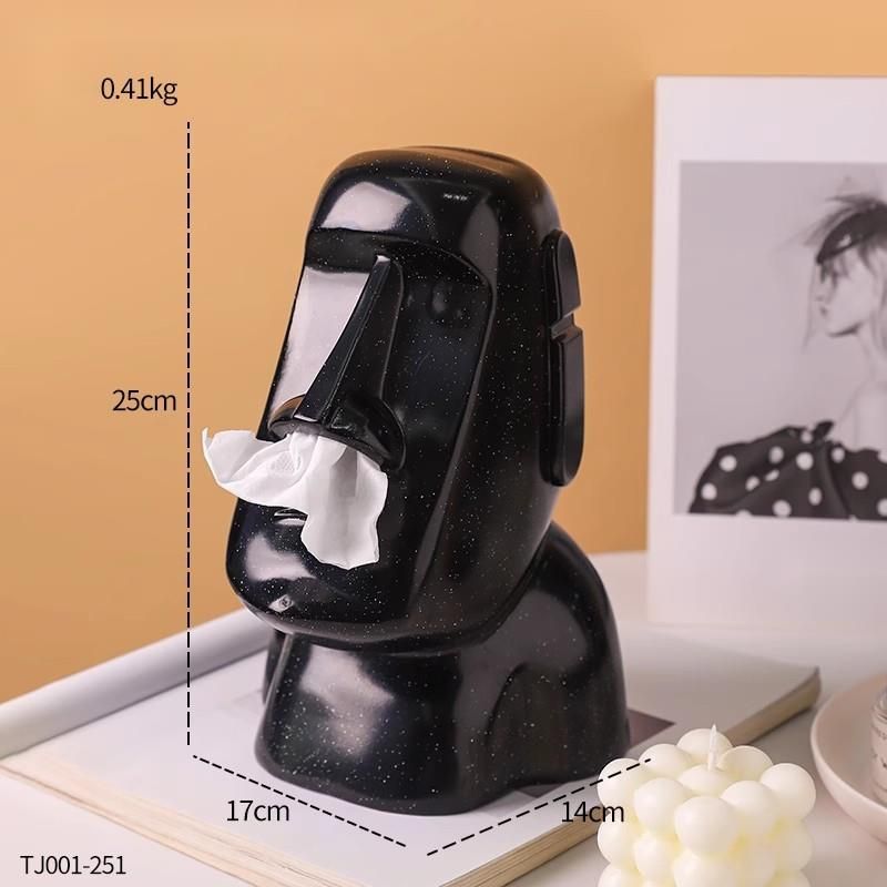 Trendige, kreative Steinstatue für das Wohnzimmer zu Hause, hochwertige, leichte und luxuriöse Taschentuchbox, multifunktional, hochwertig, dekorativ_voghion.com