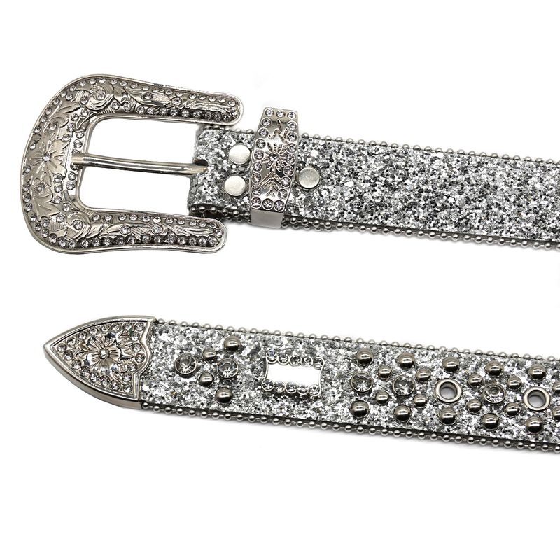 Belt silver glittering rhinestone with diamond cross accessories wom's fashion punk trd versatile pants belt for_voghion.com