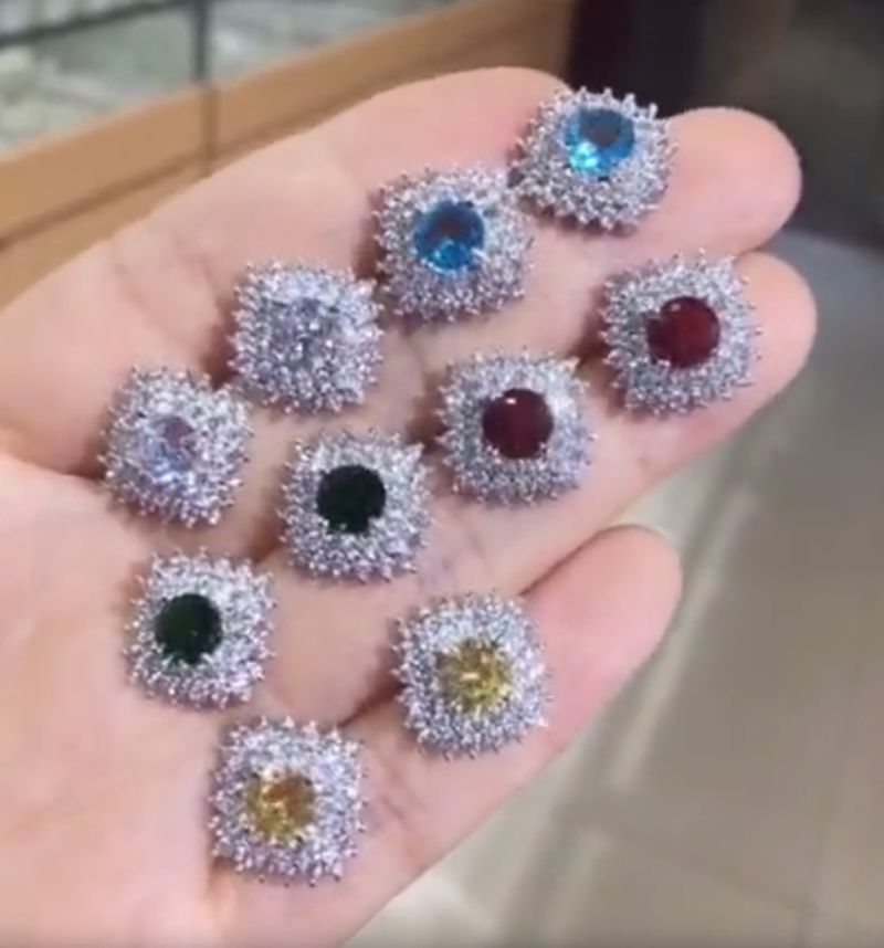 Europe and the United States micro-inlaid AAA zircon honey nails set gorgeous fashion earrings_voghion.com