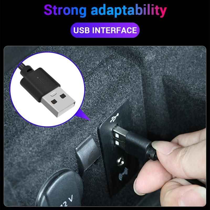 1 Set Auto LED Fuß Umgebungslichter Auto Home Atmosphäre Dekorative Auto Innenraum Eins mit Vier Nachtlampe MYY_voghion.com