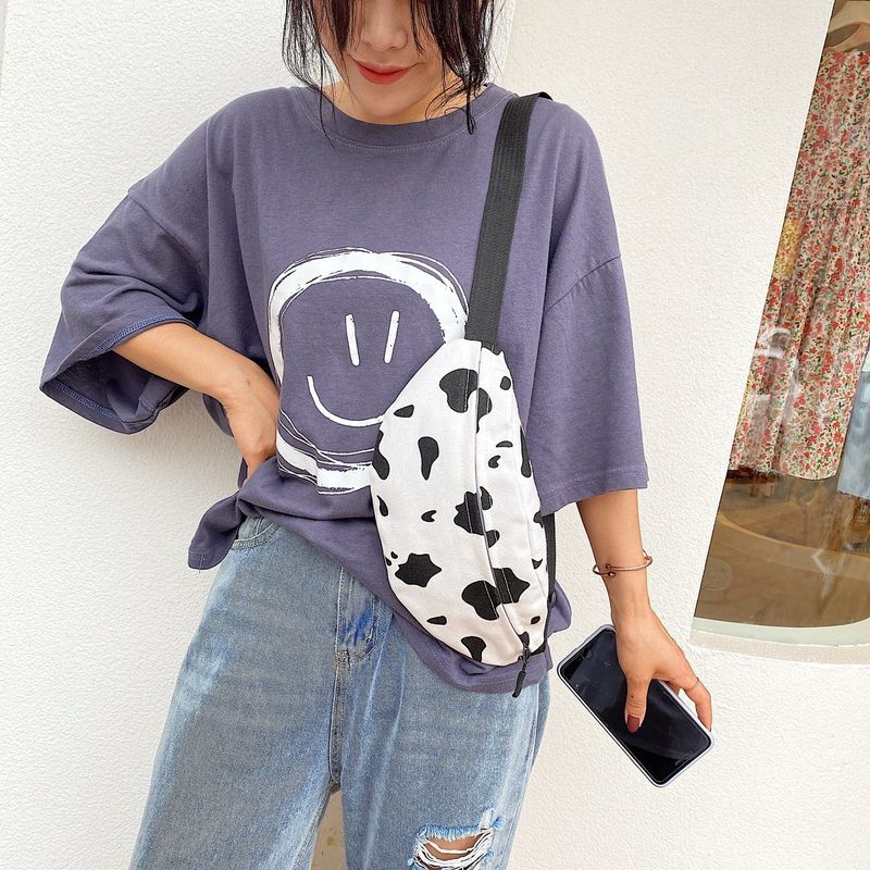 Harajuku Mädchen süße Student Brust Taille weibliche koreanische Version Ns Casual Kuh Umhängetasche_voghion.com