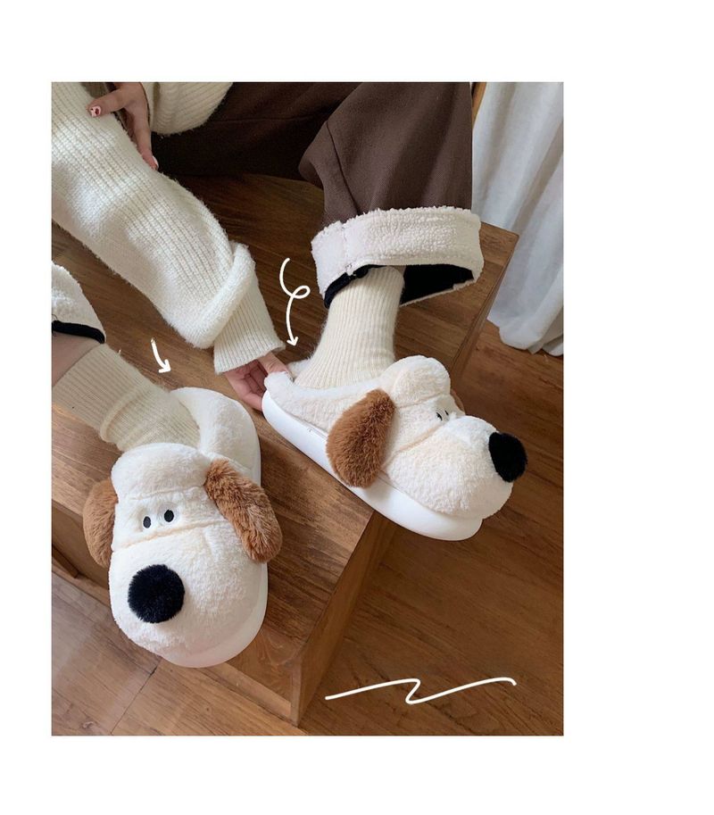 Autumn And Winter Home Warm Bedroom Soft Bottom Confinement Shoes New Genuine Master Dog Plush Closed Toe Cotton_voghion.com