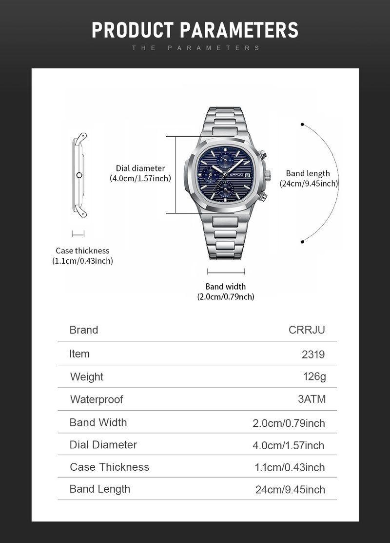 Luxury Man Watch Business Waterproof Male Clock Luminous Date Stainless Steel Square Quartz Men Watch Reloj Hombre_voghion.com