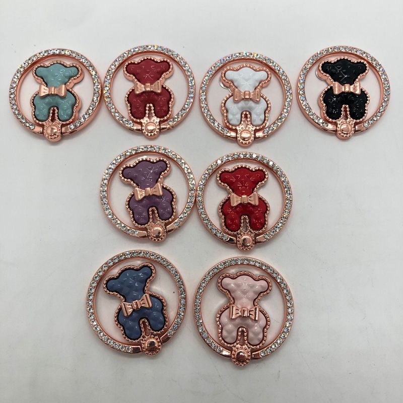 Music Festival New doll mobile ring with diamond inlaid cartoon adhesive rotating phone desktop creative holder_voghion.com