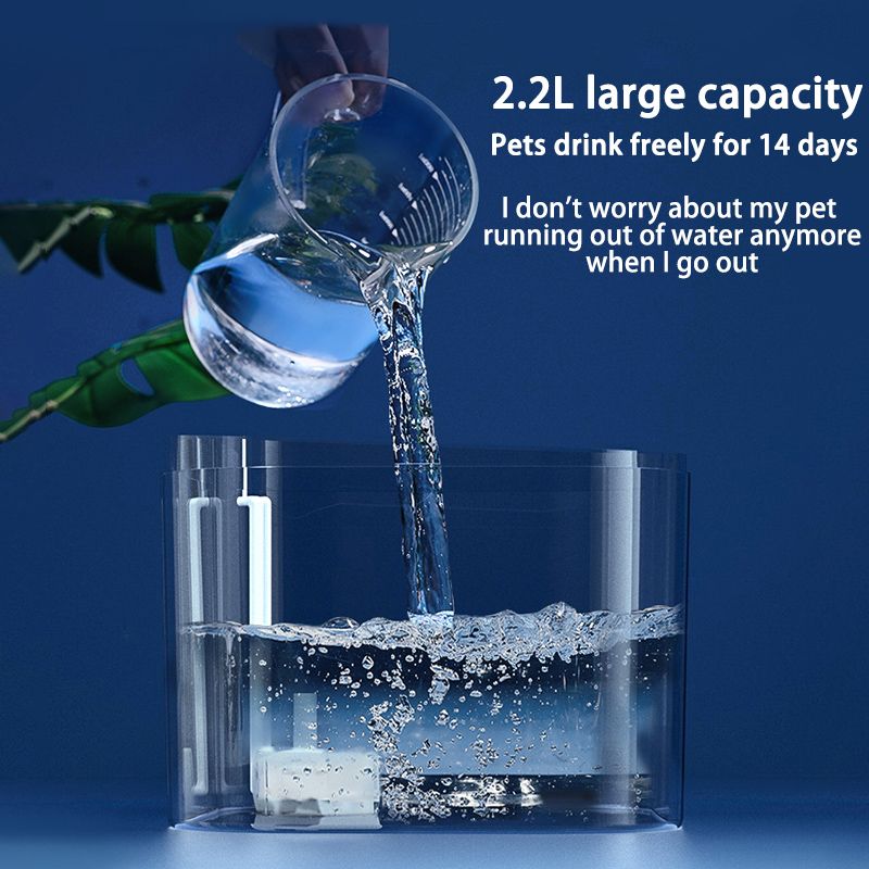 Fontaine à eau pour chats et chiens avec recirculation automatique et filtration, distributeur d'eau électrique USB silencieux, pompe à eau en forme d'oreille de chat._voghion.com