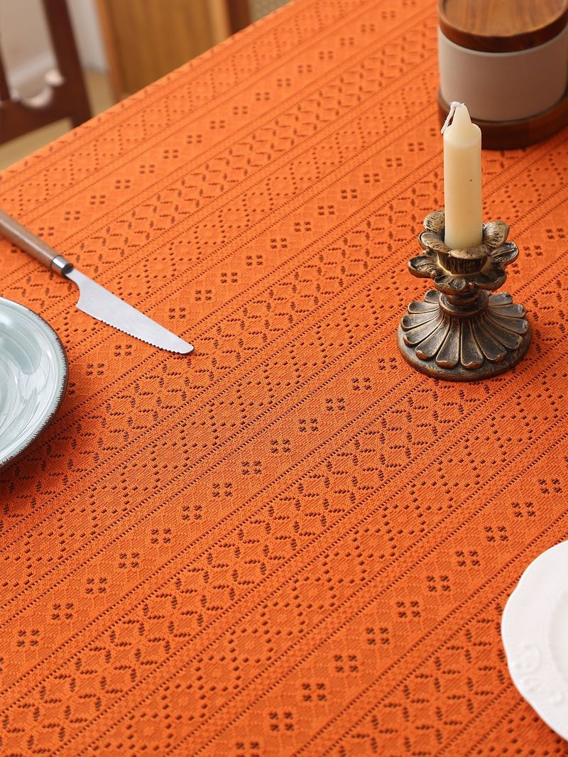 Polka Dot Lace Tablecloth – Stylish & Durable Polyester Table Cover With Anti-Slip Backing (140x100cm To 140x260cm, 5 Colors, Dustproof & Decorative)_voghion.com