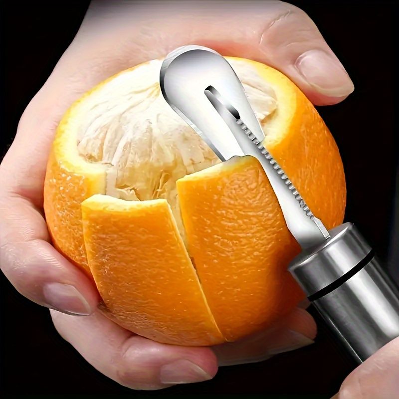 Sinaasappelschiller van roestvrij staal, citrusschiller, eenvoudige citroenschiller, creatieve snijder, sinaasappelschiller met handvat, keukengadget voor restaurants_voghion.com