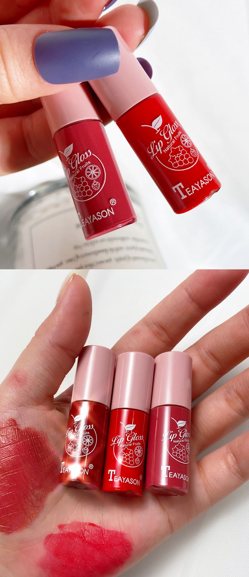 Lipgloss 10-delige roze parelmoeren lipmake-upset - lipgloss, getinte lipkleuring, hydraterend en langdurig, met een prachtige spiegelglansfinish_voghion.com