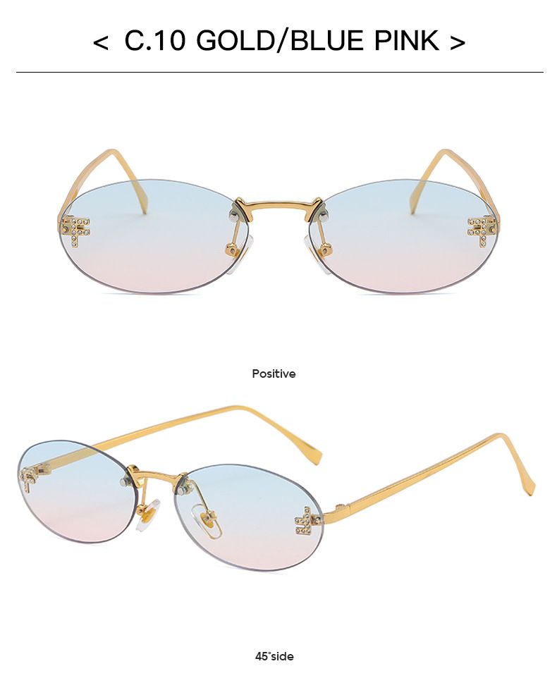 Fashion Fashion Big Square Sunglasses Women Brand Pilot Clear Sun Glasses Female Oversized Half Frame Shades Eyewear Rimless_voghion.com