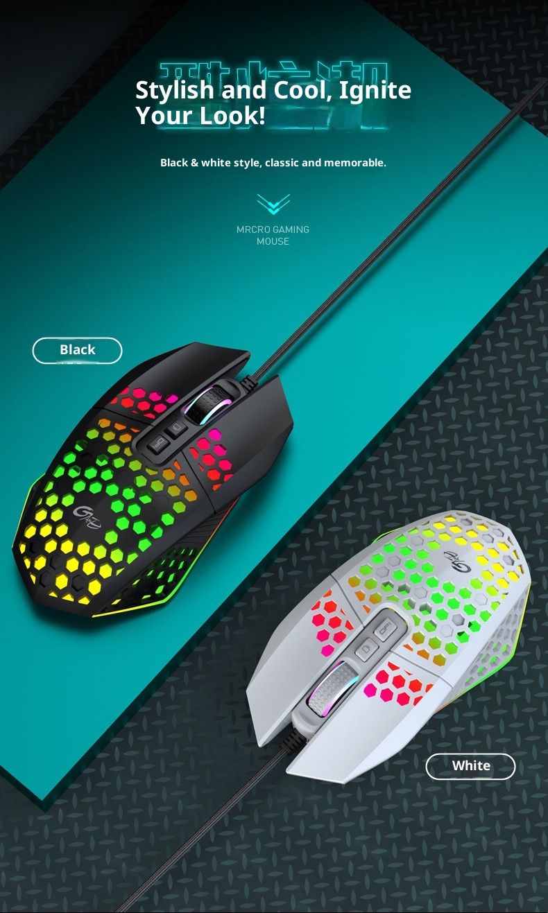 Digitex Digitex Huma X801 Wired Gaming RGB Lighting Computer Competition USB Mouse Cross-Border Trade_voghion.com
