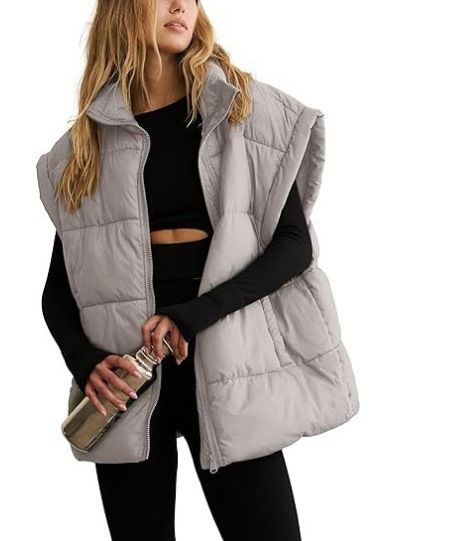 Women's Lightweight Zip-Up Puffer Vest With Stand Collar & Pockets - Casual Outerwear For Fall & Winter (Multiple Colors & Sizes)_voghion.com