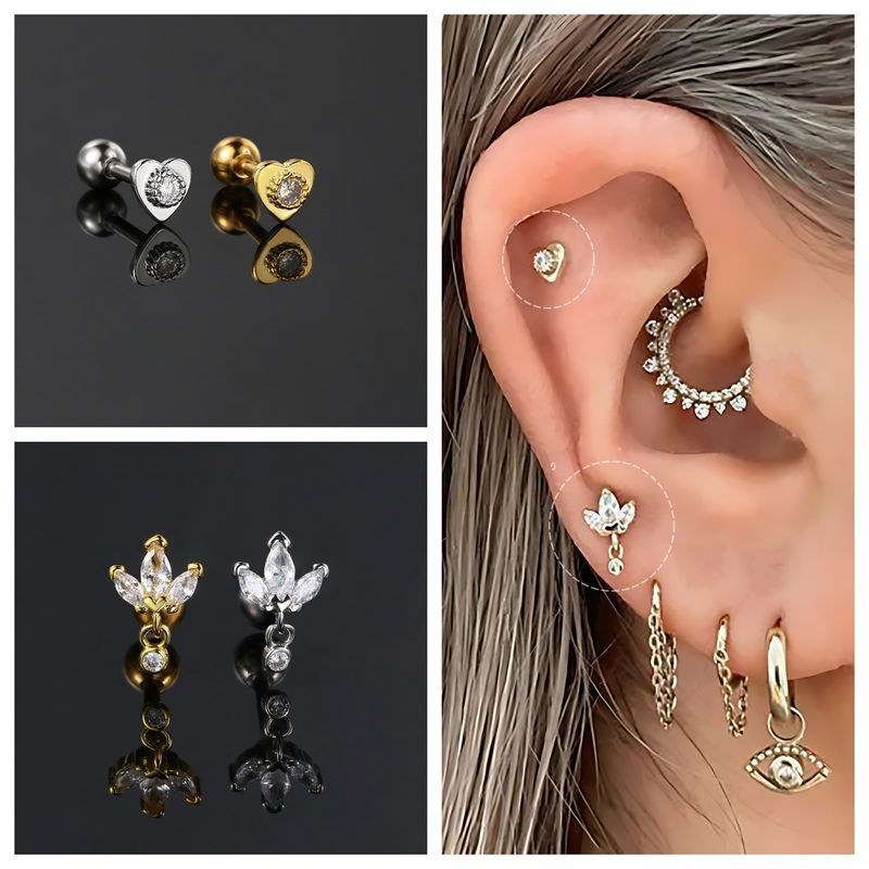 Unisex Nuovo Moda Piercing Osso Femmina Zircone Ciondolo Vite Mini Orecchini a Bottone_voghion.com