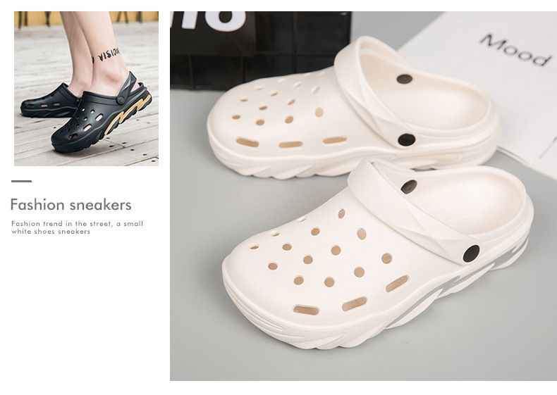 Chaussures d'été pour hommes, chaussures de plage légères et antidérapantes, pantoufles à double usage, taille L_voghion.com