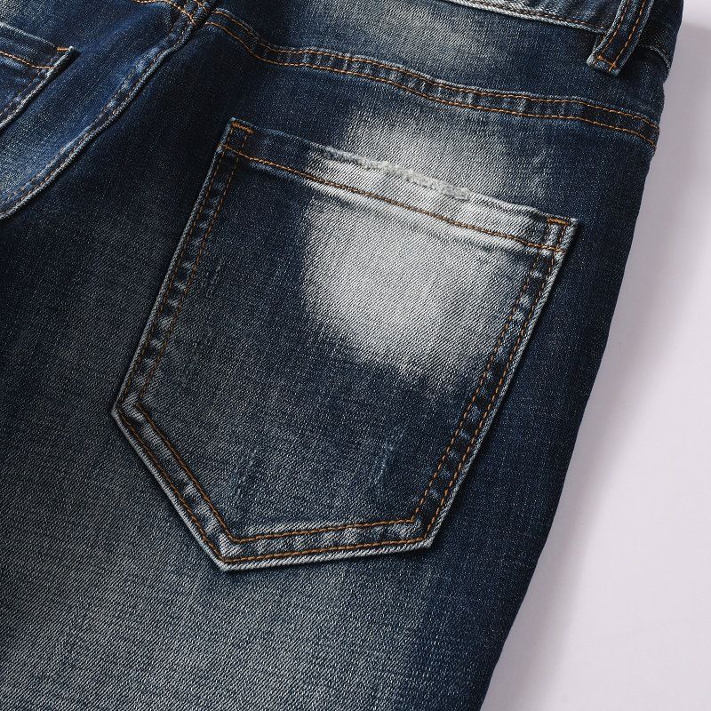 Abbigliamento da uomo, marchio di moda per il commercio estero, D2 Jeans, stile maschile, pantaloni casual versatili da uomo, stile retrò, blu, strappati, 6905_voghion.com