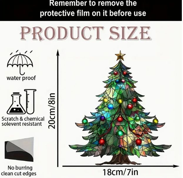 Weihnachtsbaum-Sonnenfänger – Acryl-Fensterbehang und Wandkunst-Dekoration_voghion.com