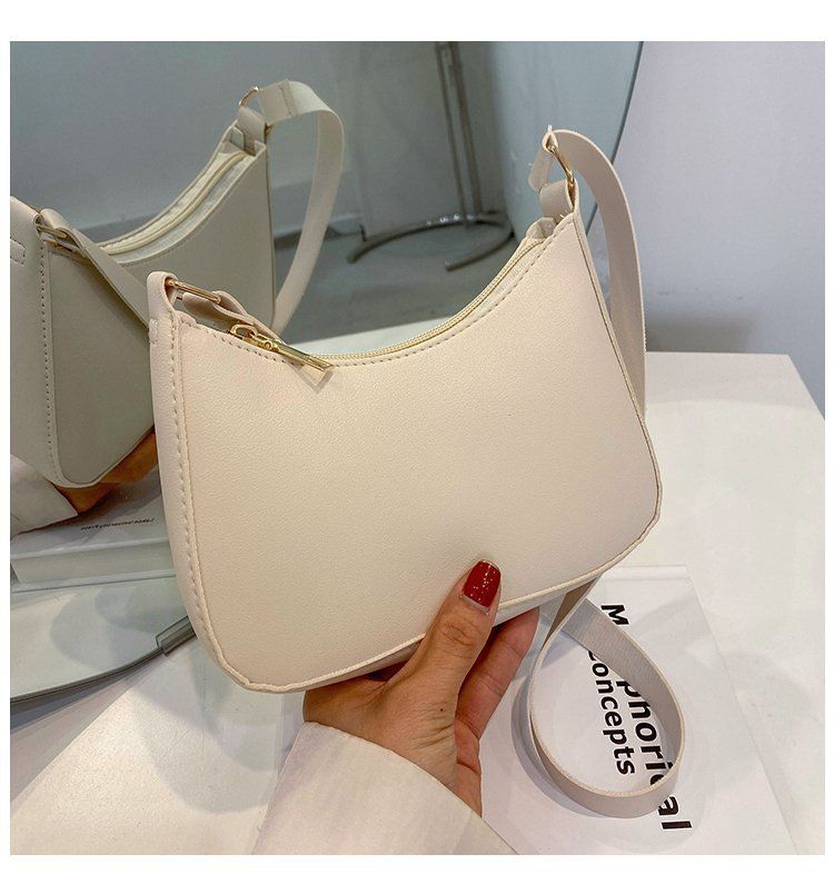 Borsa a tracolla sotto le ascelle in pelle PU tinta unita retrò Borse alla moda da donna Borse hobo casual e borsetta da donna_voghion.com