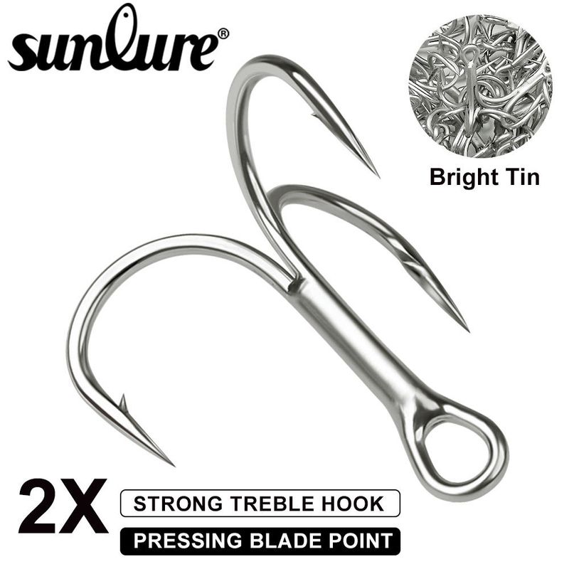 Lure Treble Bright Tin Fish With Barbs Triple Anchor Double Reinforced High Carbon Steel Bait Hook Fishing Gear_voghion.com