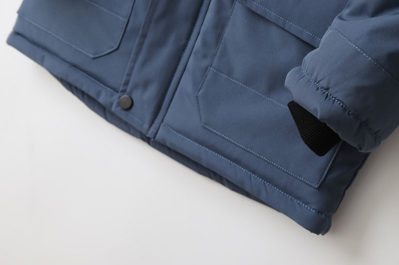 Boys' Color-Block Fleece-Lined Padded Jacket – Thick Winter Coat With Hood (120-170cm, 4 Colors)_voghion.com