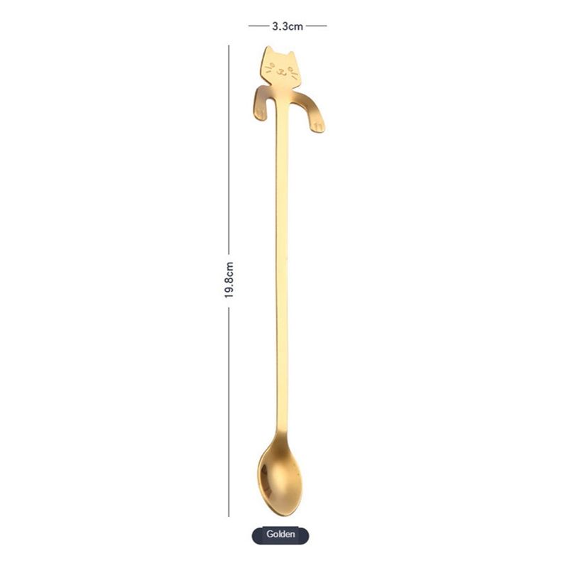 4 cucchiaini da caffè creativi mini 304 in acciaio inox con manico lungo, cucchiaini da caffè piatti, cucchiaini da gelato_voghion.com