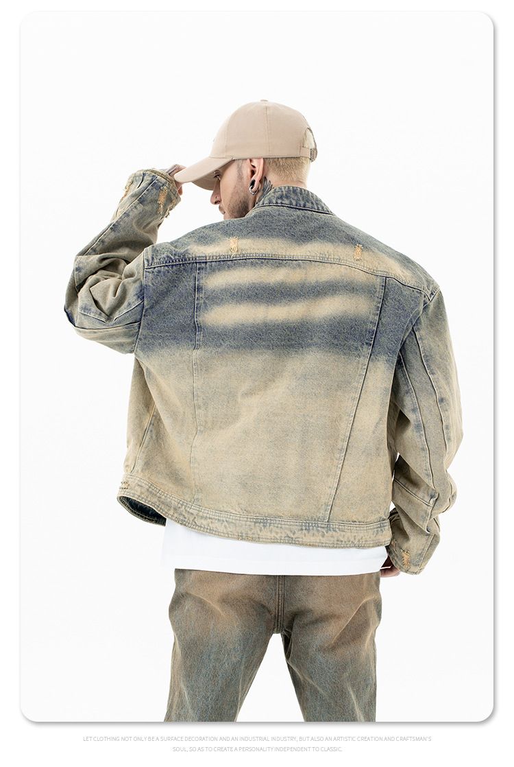 Männerkleeder Hierscht a Wanter 2024 Nei Produkter Schwéier Wäsch Al Beschiedegt Reißverschluss Casual Retro Jeansjacket Moud Männer_voghion.com