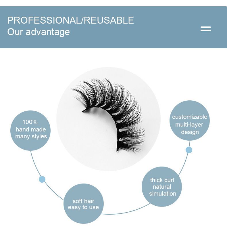 Fransförlängningsset 3 par lösögonfransar med pincett Flerlagers förtjockade ögonfransar lockar naturligt kladdiga ögonfransar_voghion.com