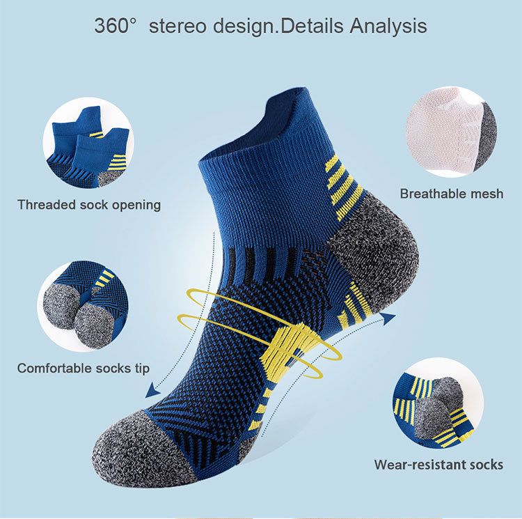 ActiveGo ActiveGo Cross-Border Sweat-Absorbent Breathable Towel Bottom Men's Short Tube Sports Thickened Running Outdoor Hiking Socks_voghion.com