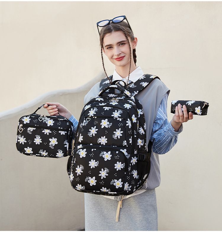 Rucksack für Mädchen, süßer Gymnasiast, bedruckter Rucksack mit großer Kapazität, einfache und frische Schultasche für Grundschüler_voghion.com
