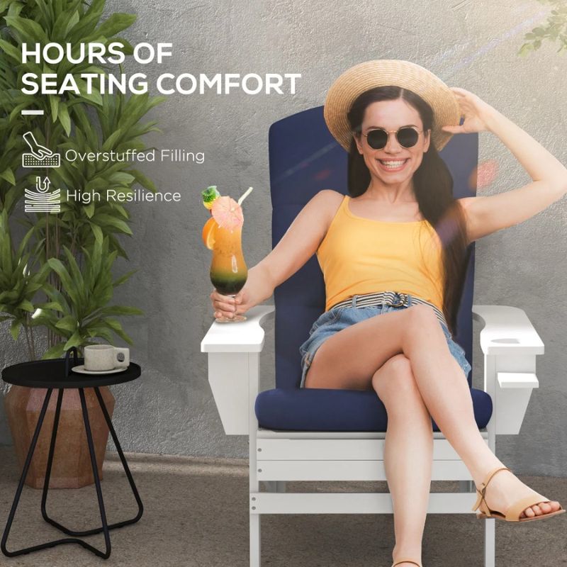 X Piece Fire Inch Cushions 2 20.5 Seat, Adirondack X Outsunny Outdoor Ties With Chair Back, For Cushions, Pit 59 Chairs Chair 2_voghion.com