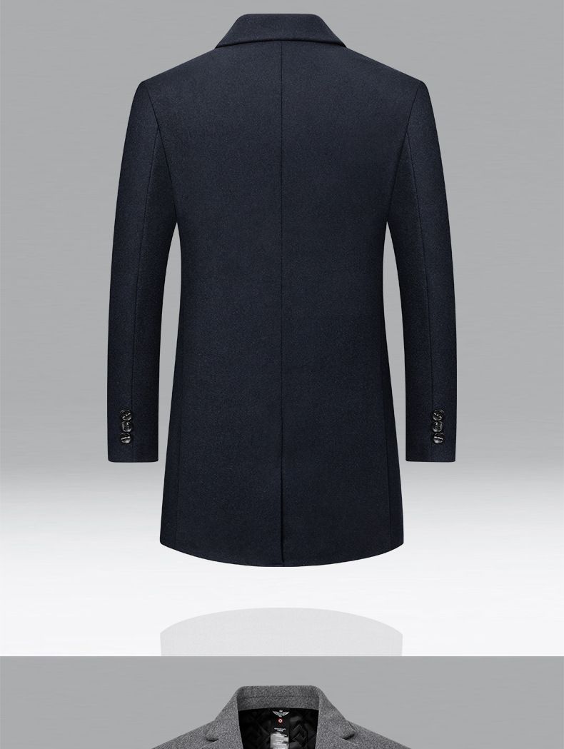 Mid-Length Wool Blend Coat For Men – Business Casual Overcoat With Notch Lapel (L-5XL, Winter, Navy/Gray/Black)_voghion.com
