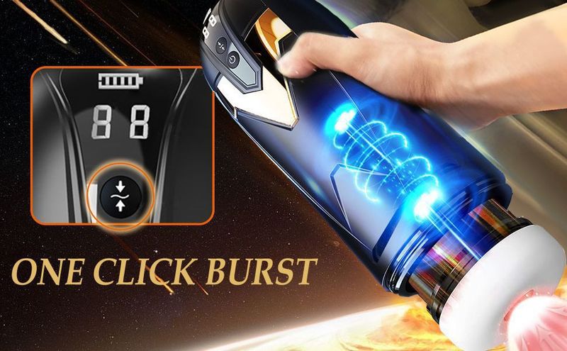 Masturbatore maschile elettrico con vibrazione e riscaldamento telescopico, giocattolo sessuale_voghion.com
