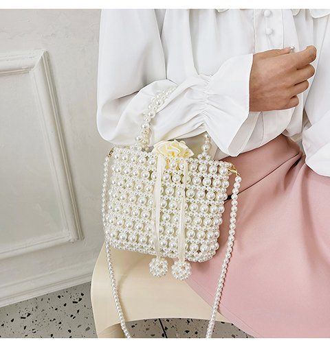 Borsa a tracolla vuota con tracolla portatile Instagram per tessitura di piccole fragranze alla moda in stile New Forest con perline_voghion.com