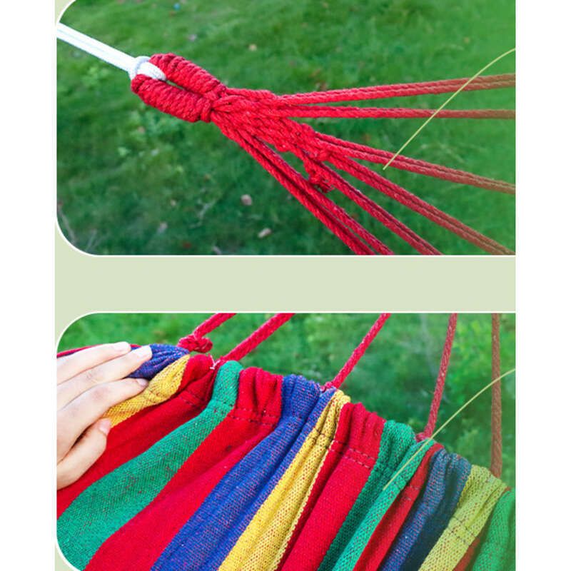 Anti Rollover Design: Hammock, Outdoor, Canvas Rope, Thickened Anti Rollover, Single And Double Couples Camping, Beach_voghion.com