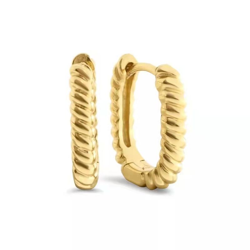 Damenschmuck S925 Silber Nadel Retro INS Style Thread U-förmige Ohrringe Damen Beliebte Accessoires Klassische Twisted Twist Ohrringe_voghion.com