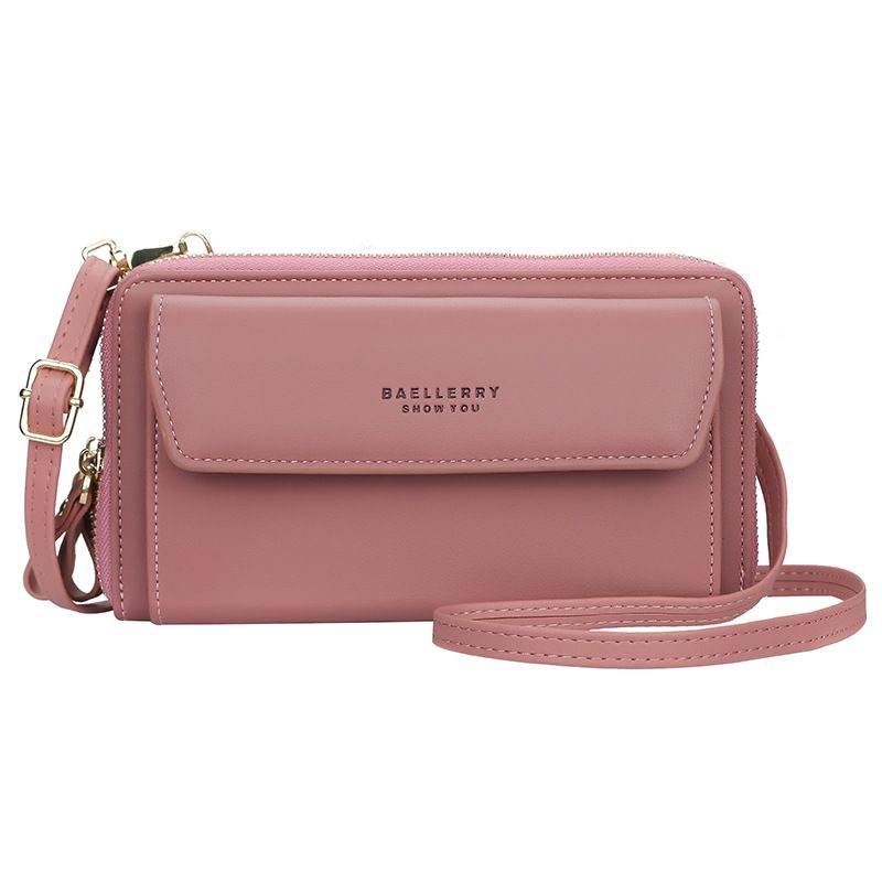 Baellerry Women's Long Wallet Korean Style Double Zipper Large Capacity Crossbody Fashion Versatile Phone Bag_voghion.com