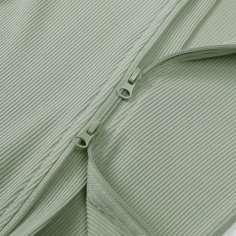 Soft Bamboo Fiber Baby Onesie With Double Zipper & Cuffed Hands/Feet – Long Sleeve Unisex Infant Pajamas For Newborns (0-24M)_voghion.com