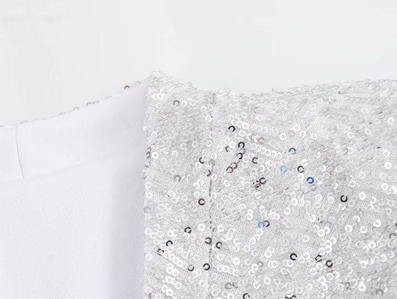 Women's clothing 2024 summer new pearl embellished suit jacket shorts set_voghion.com