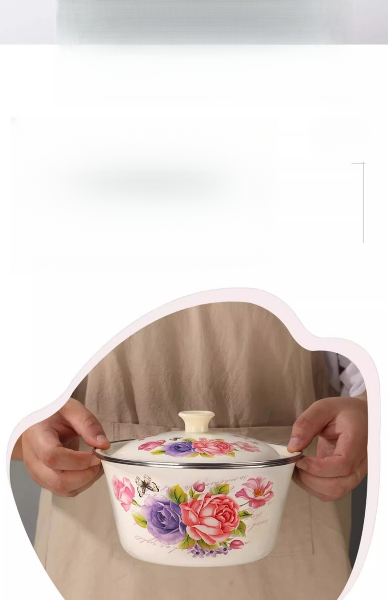 Gıda Sınıfı Kalınlaştırılmış Kapaklı Kavanoz Ev Tipi Emaye Kutu Yüksek Sıcaklığa Dayanıklı Domuz Yağı Kabı_voghion.com
