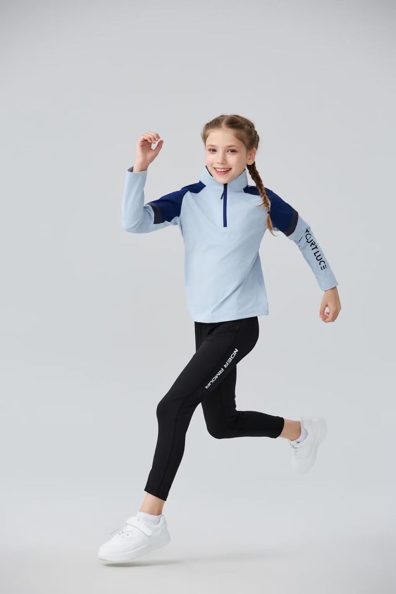 Badmintonanzug für Kinder (Herbst/Winter, langärmelig) – Fitnessjacke für Erwachsene, schnelltrocknend, ideal zum Radfahren, Laufen und Fußballspielen_voghion.com