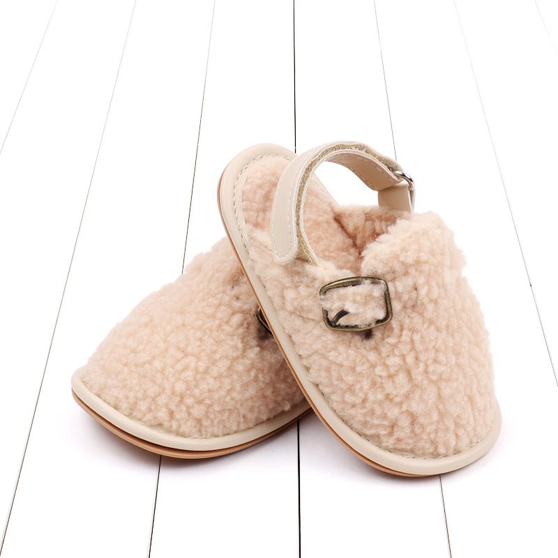 Autumn and winter new lamb wool walking 0-12 months Velcro baby hairy shoes BNB3132_voghion.com