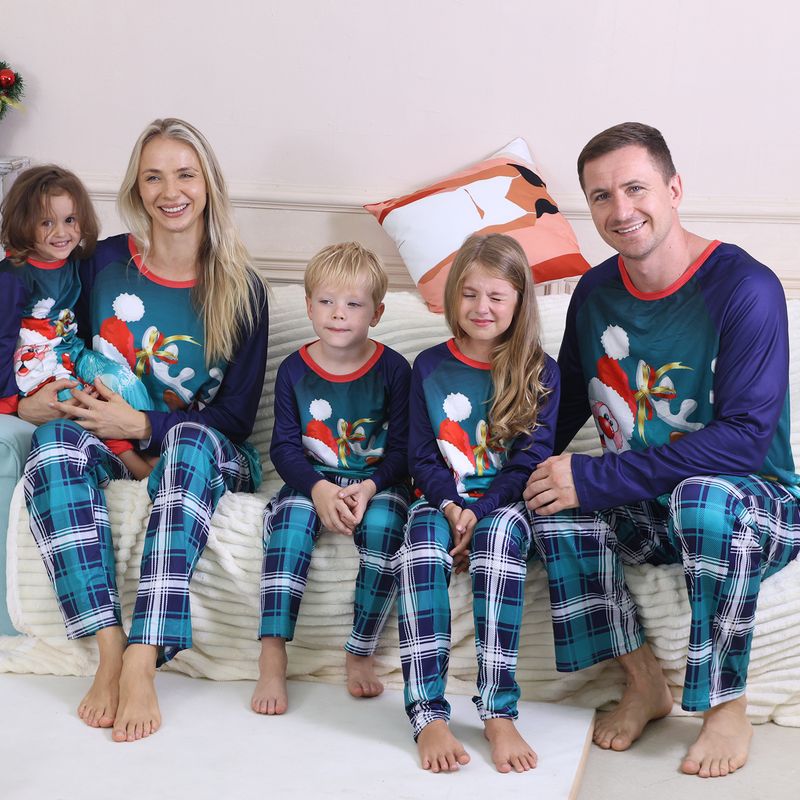Conjunto de pijama natalino aconchegante para a família - Roupas de dormir combinando para pais e filhos - Roupa de casa macia em poliéster (Várias cores e tamanhos)_voghion.com