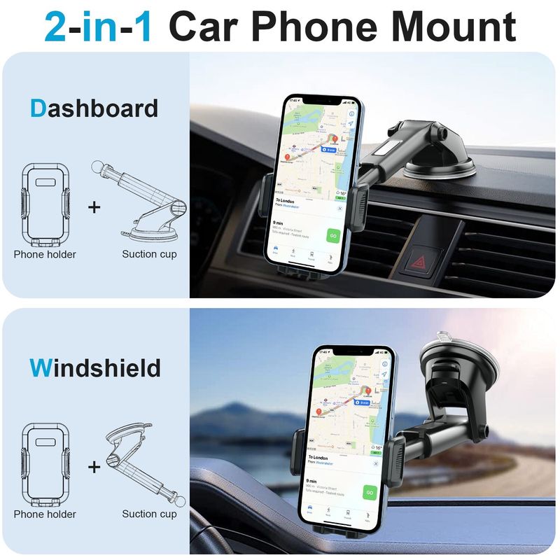 360°Car Phone Holder Universal Mount Mobile Windshield Dashboard/Air Vent Desk_voghion.com