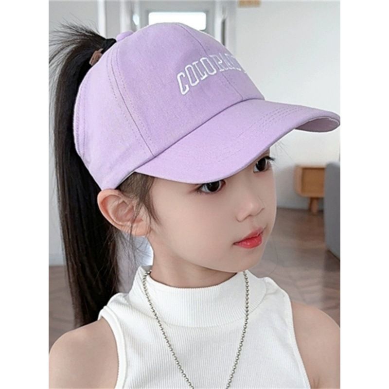 Gorra de béisbol de verano para niñas, con cola de caballo alta, moderna y con visera, para proteger del sol a los bebés._voghion.com