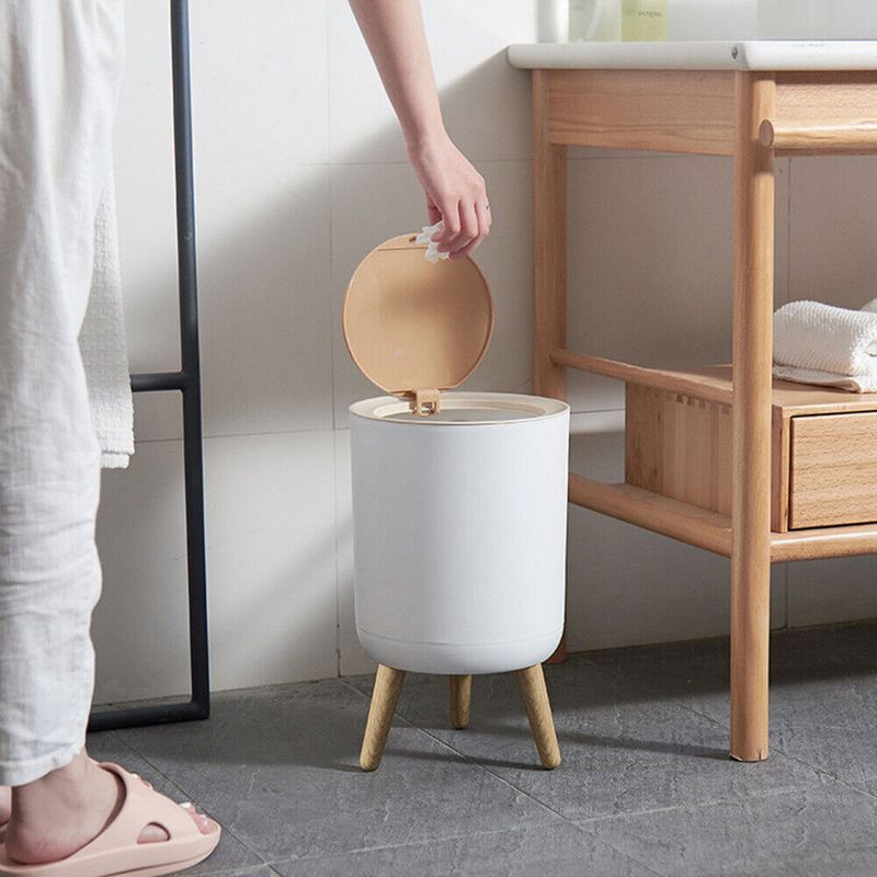 Trash Bin, Dog-Proof Rubbish Can Dustbin, Press Lid Lock Button, Garbage Basket_voghion.com