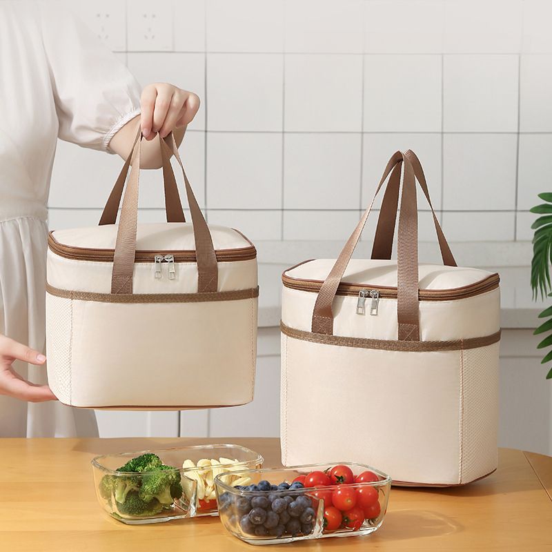 Nuovo stile Bento portatile in alluminio, borsa termica impermeabile per studenti e impiegati_voghion.com