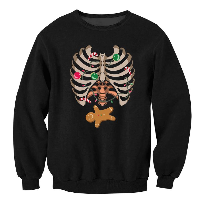 Oh Snap Gingerbread Christmas Felpe Donna Uomo Nero Beige Graphic Pullover Autunno Inverno Caldo Top Moda_voghion.com