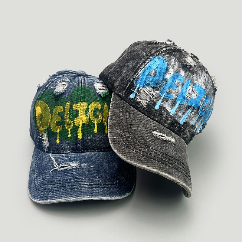 Cappellino da baseball Urban Graffiti con scritta invecchiata – Cappello da sole unisex regolabile per uomo e donna – Snapback in cotone a tesa larga retrò_voghion.com