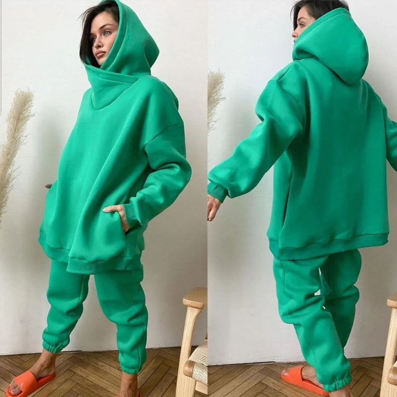Sudadera de moda y ocio para mujer, traje de dos piezas de cuatro piezas_voghion.com