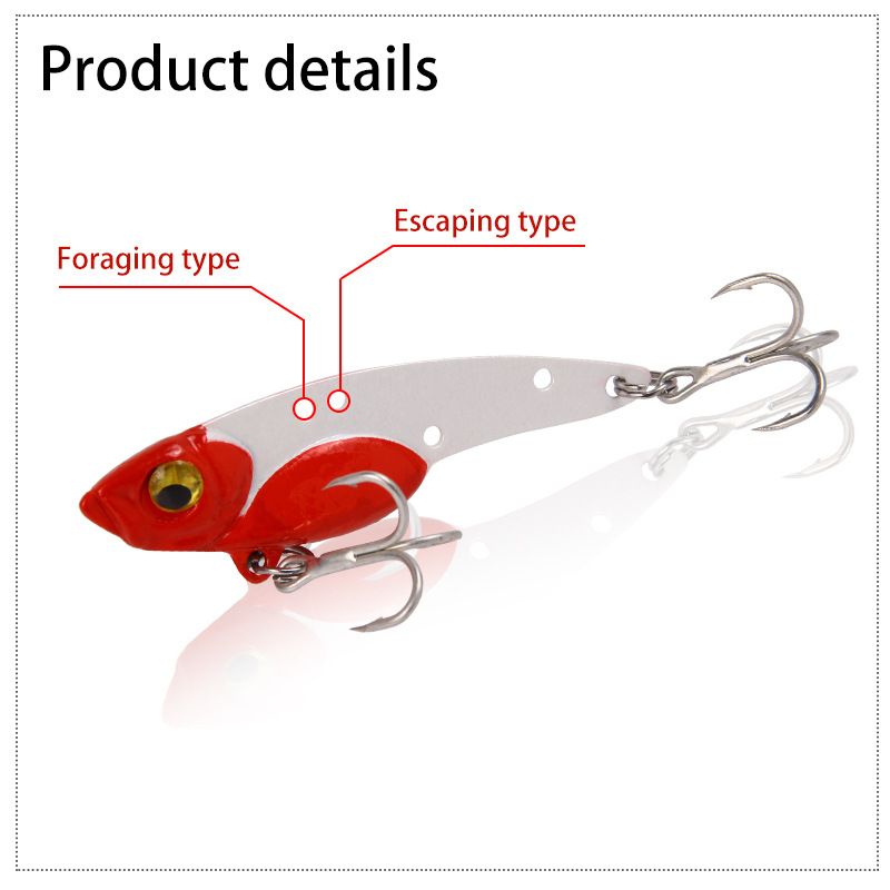 Nouveau leurre vibrant petit serpent dent de dragon VIB métal sang rainure hameçon longue portée pêche en mer eau douce croaker équipement de pêche_voghion.com