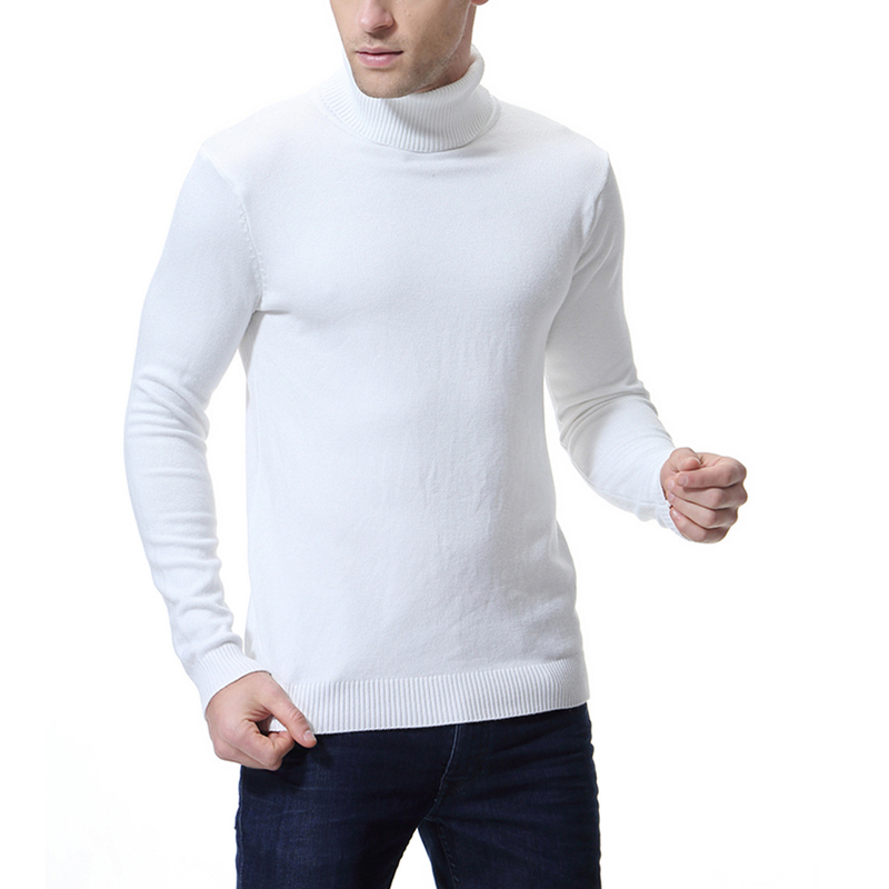 Maglione da uomo in maglia a collo alto – Pullover slim fit in misto cotone (traspirante, antipiega, 6 colori classici, abbigliamento casual invernale)_voghion.com